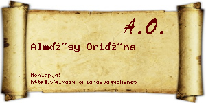 Almásy Oriána névjegykártya